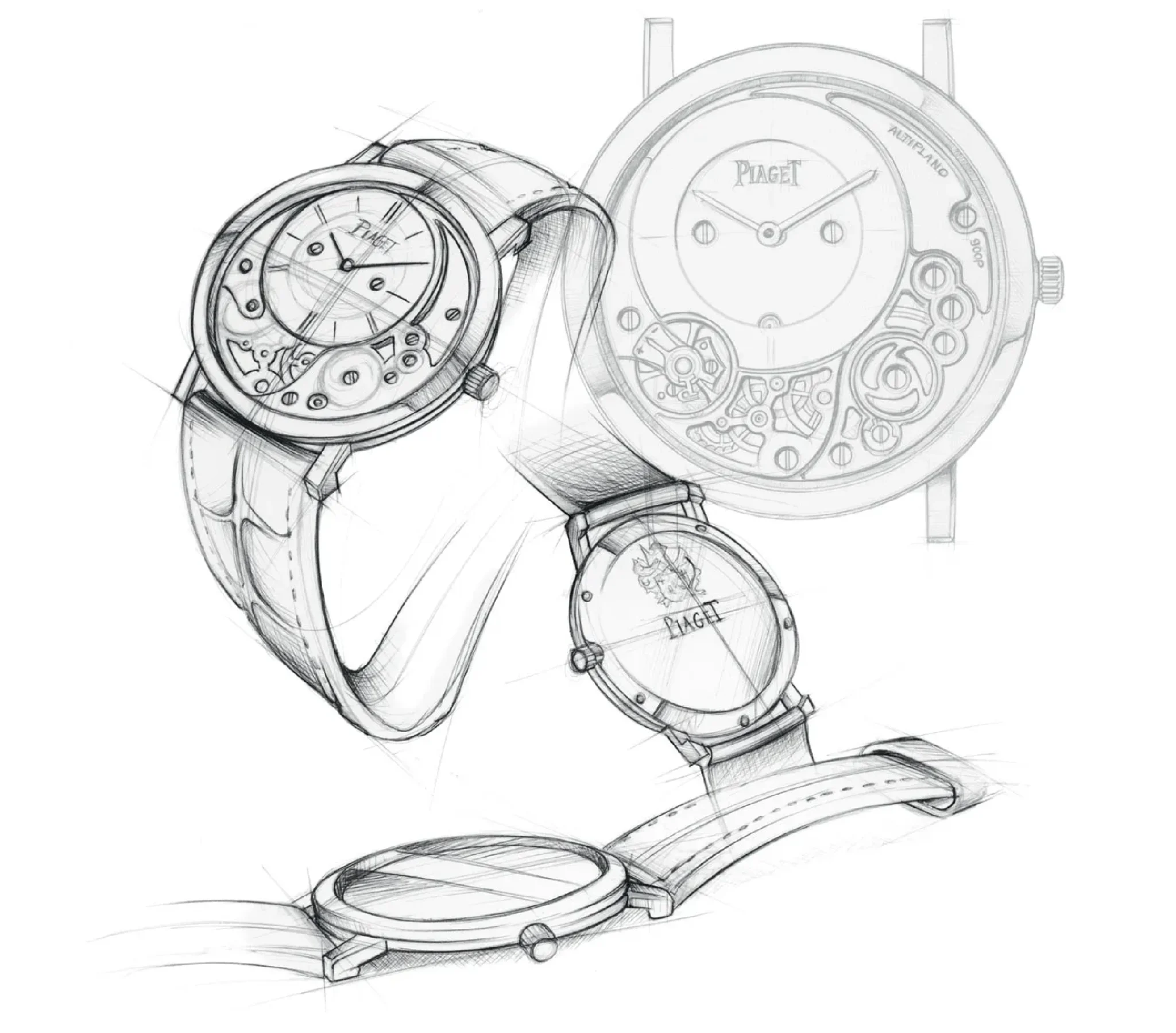 Dessin - croquis d'une piaget